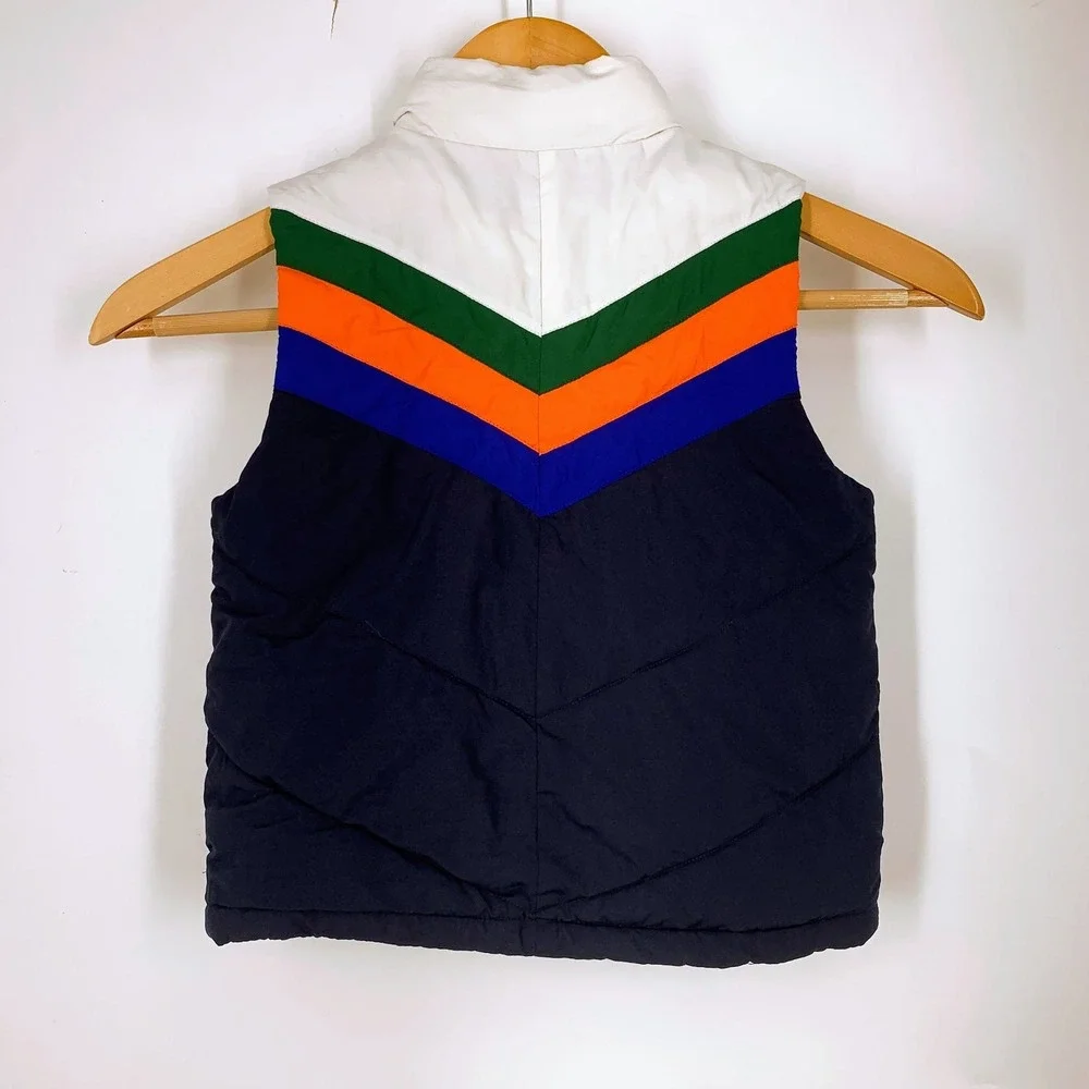 Janie and Jack Kids Retro Chevron Colorblock Puffer Vest Zip Up Size‎ 3/4T